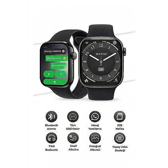 Watch 11 Pro Ultra Akıllı Saat 2.08'' AMOLED Ekran Bluetooth Arama WhatsApp Mesaj Yanıtlama NFC